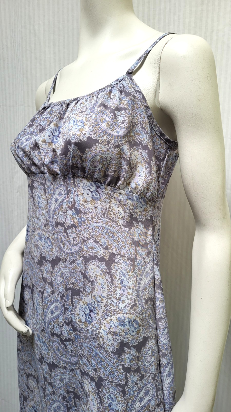 Vintage DBY 90s/Y2K Purple Paisley Ruffle Dress Fairy Grunge Slip Dress -Size S