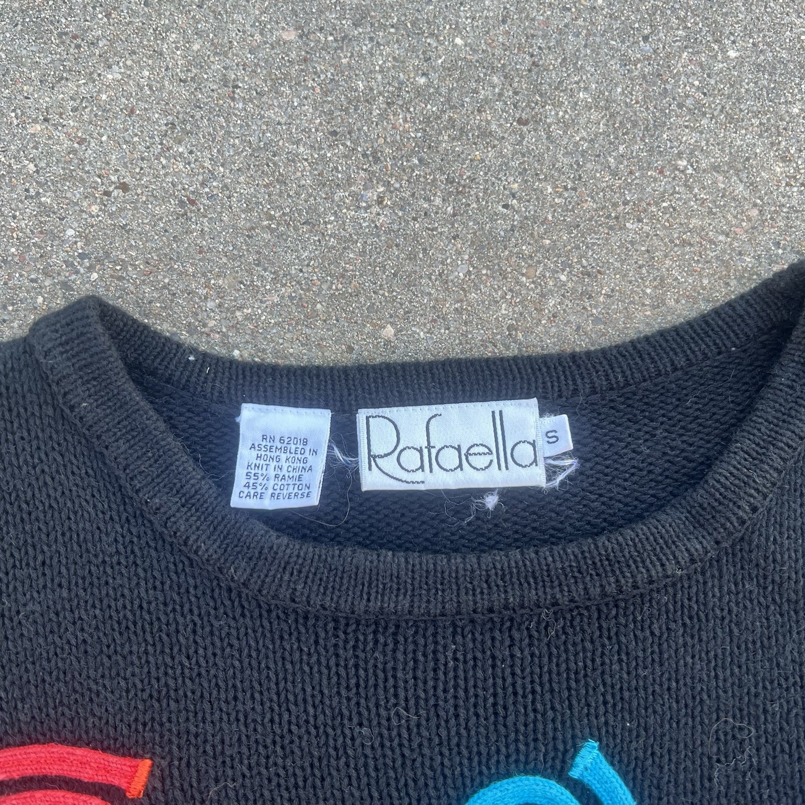 Vintage Rafaela 3D Knit Sweater With Colorful Spirals From The 90s!