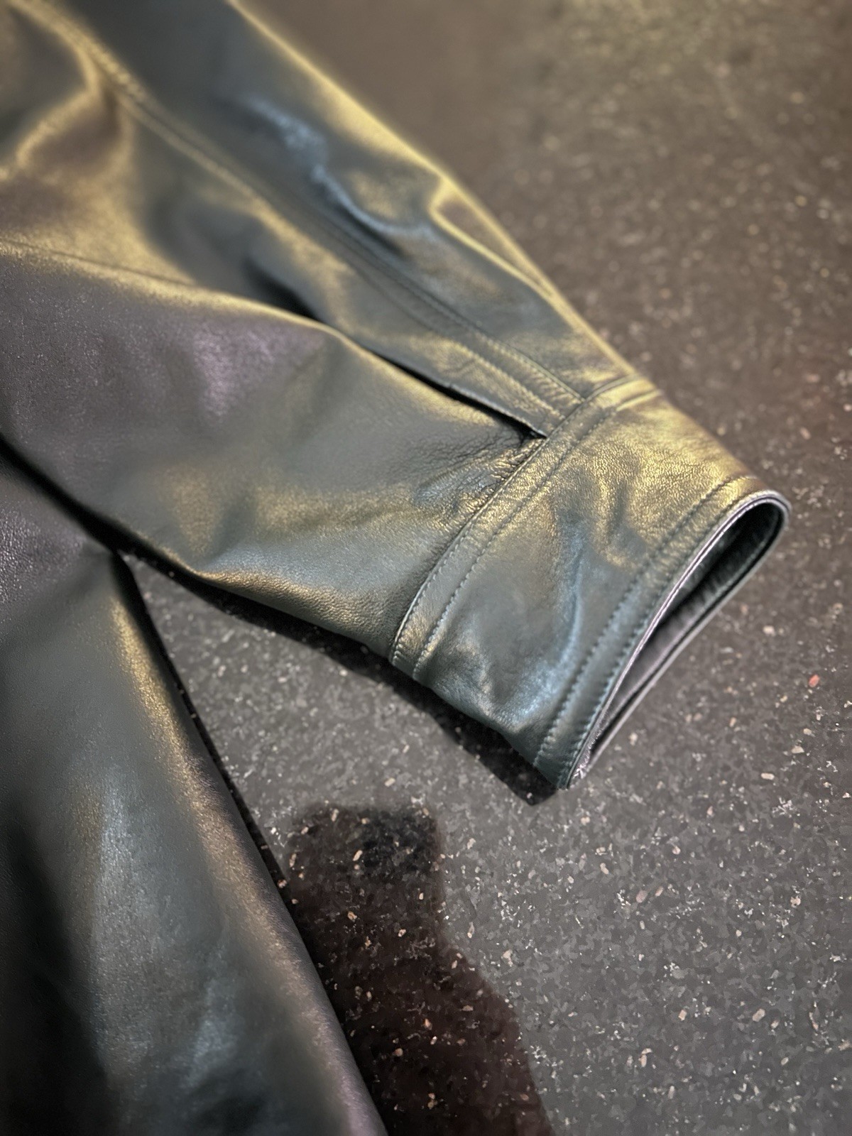 Black Leather Jacket Lightweight Coat Vera Pelle Medium Lined Italian Made