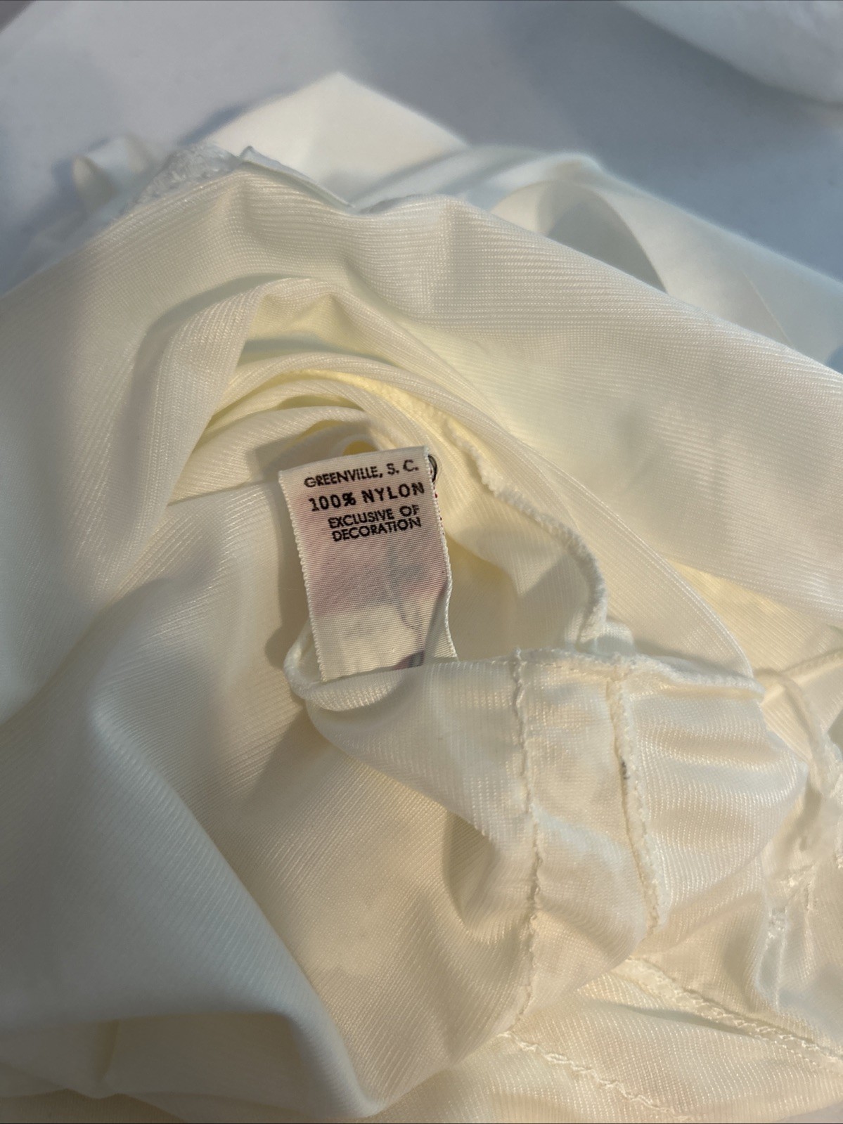 Rare! Vintage Stones Wear White Full Slip Nylon Sz 34 Lace Embroidered