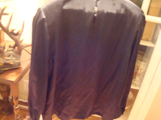 Vintage 70’s 80’s Black Susan Hutton Poly Blouse Beaded Sz 14 New