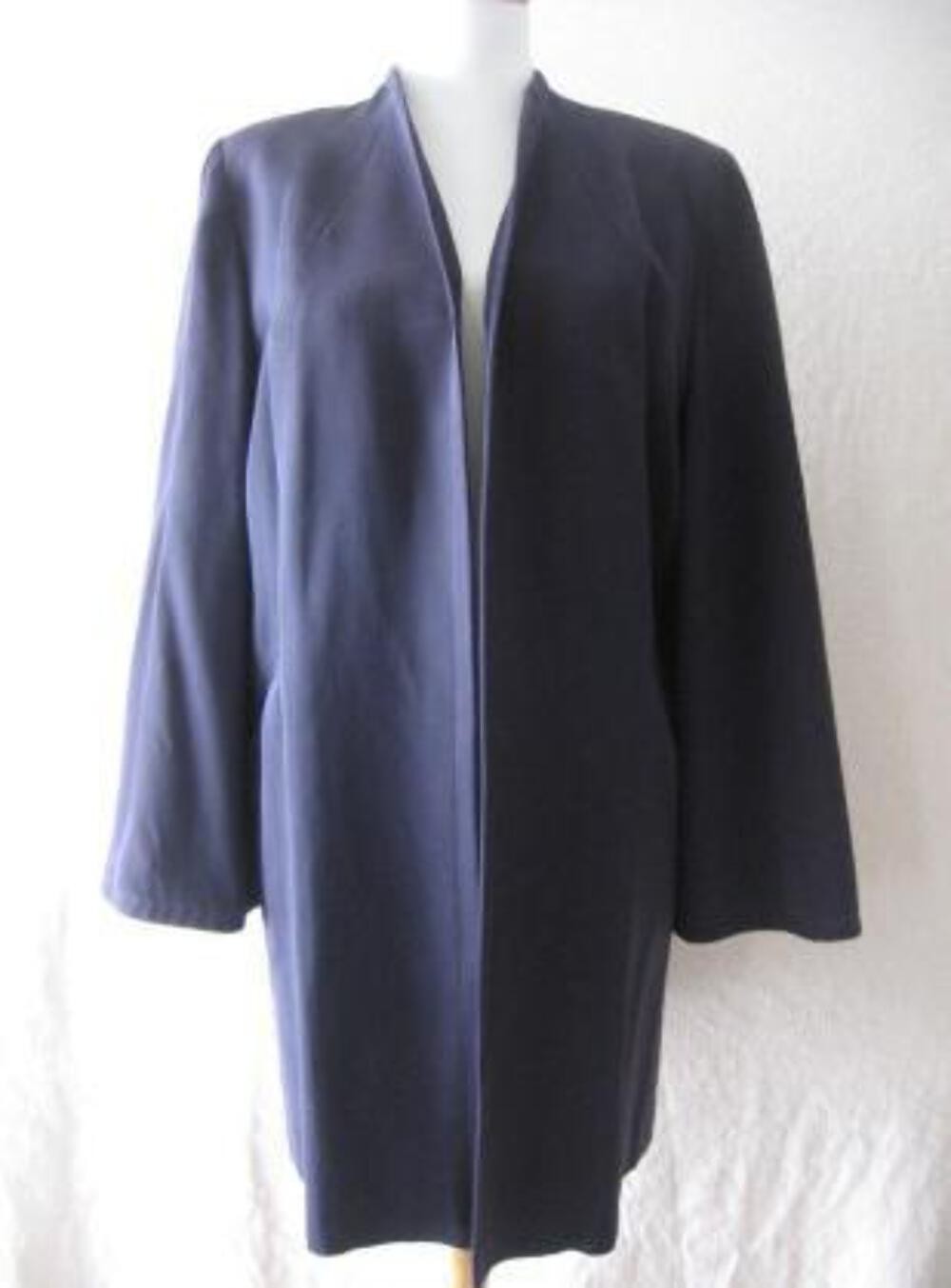 Women’s 40s Vintage Swing Coat Jacket Clutch Navy Blue Red Lining WW2
