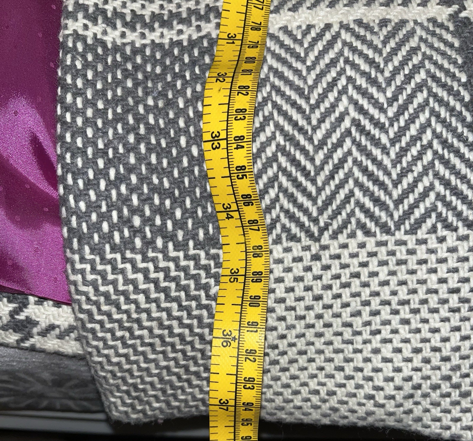 VTG JH Collectibles Gray Plaid 3/4 length Wool Swing Coat Size 2XL