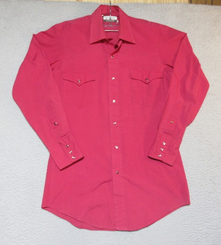 VTG Karman Shirt Large Womens Extra Long Tail Pearl Snap Made in USA