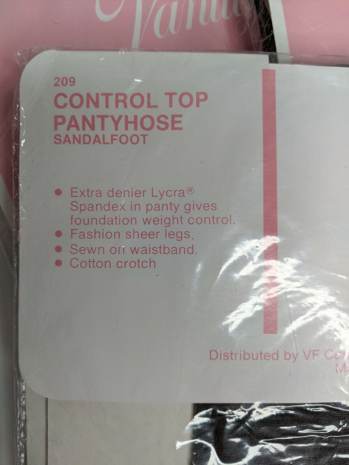 Vintage Vanity Fair Nylons Pantyhose S Control Top Truly Gray Beige Sandal Toe