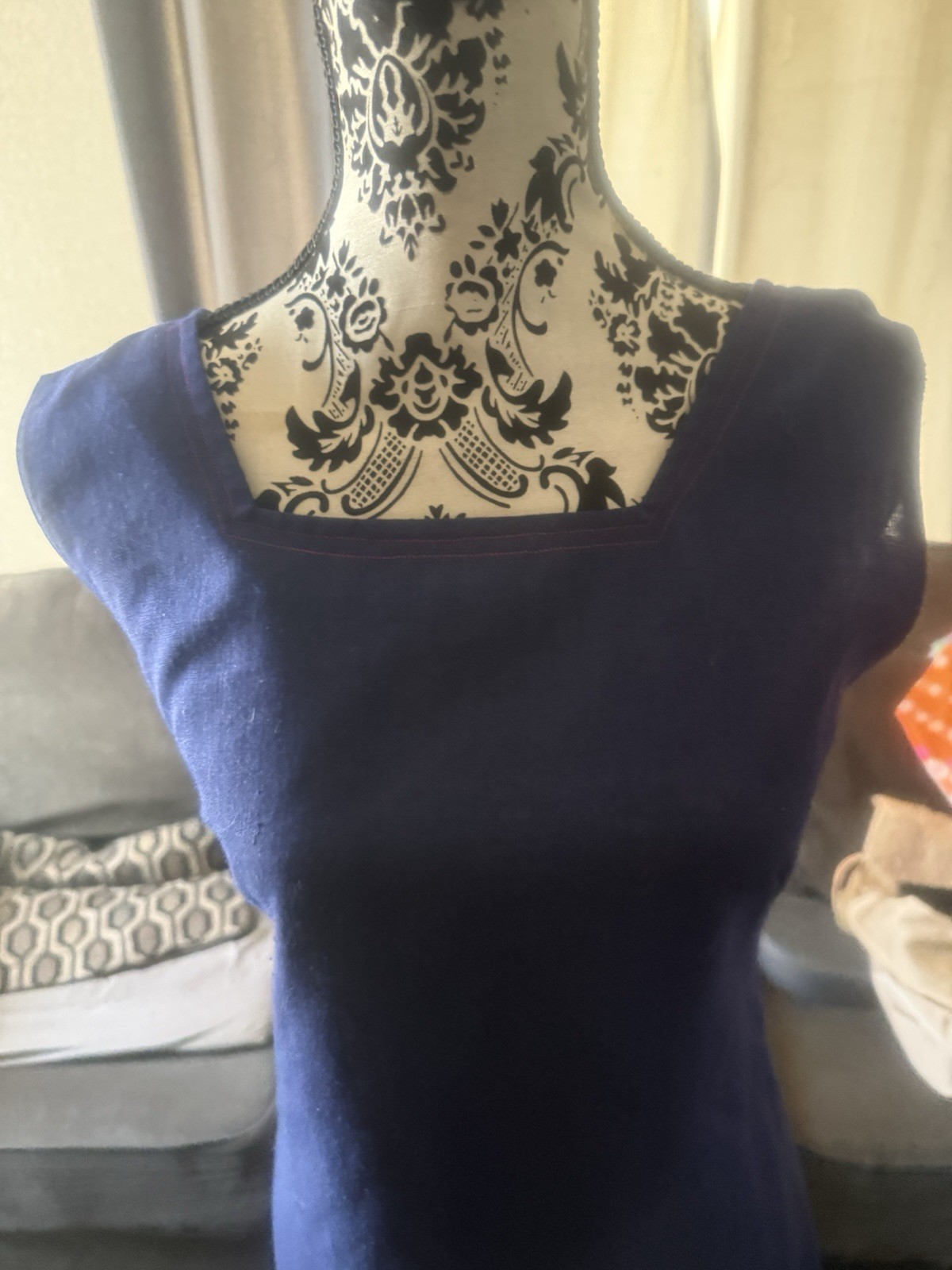 Vintage 60s 70s Ship 'n Shore Blue Shift Dress Mod Sz M