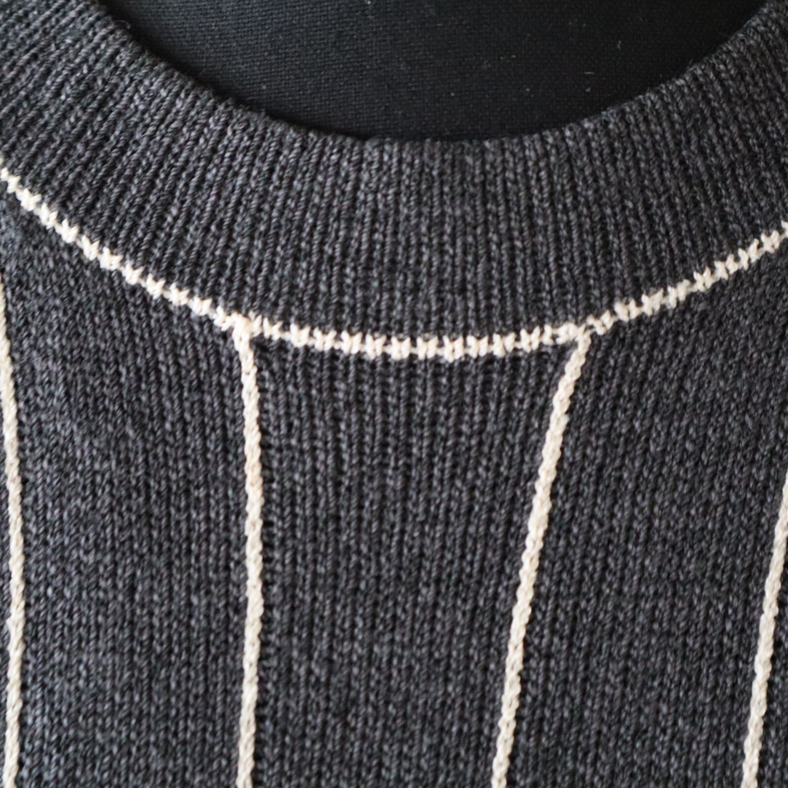 Vtg Don Sayres Wellmore Wool Knit Dress Navy Blue Pinstripe Long Sleeve Sz 10