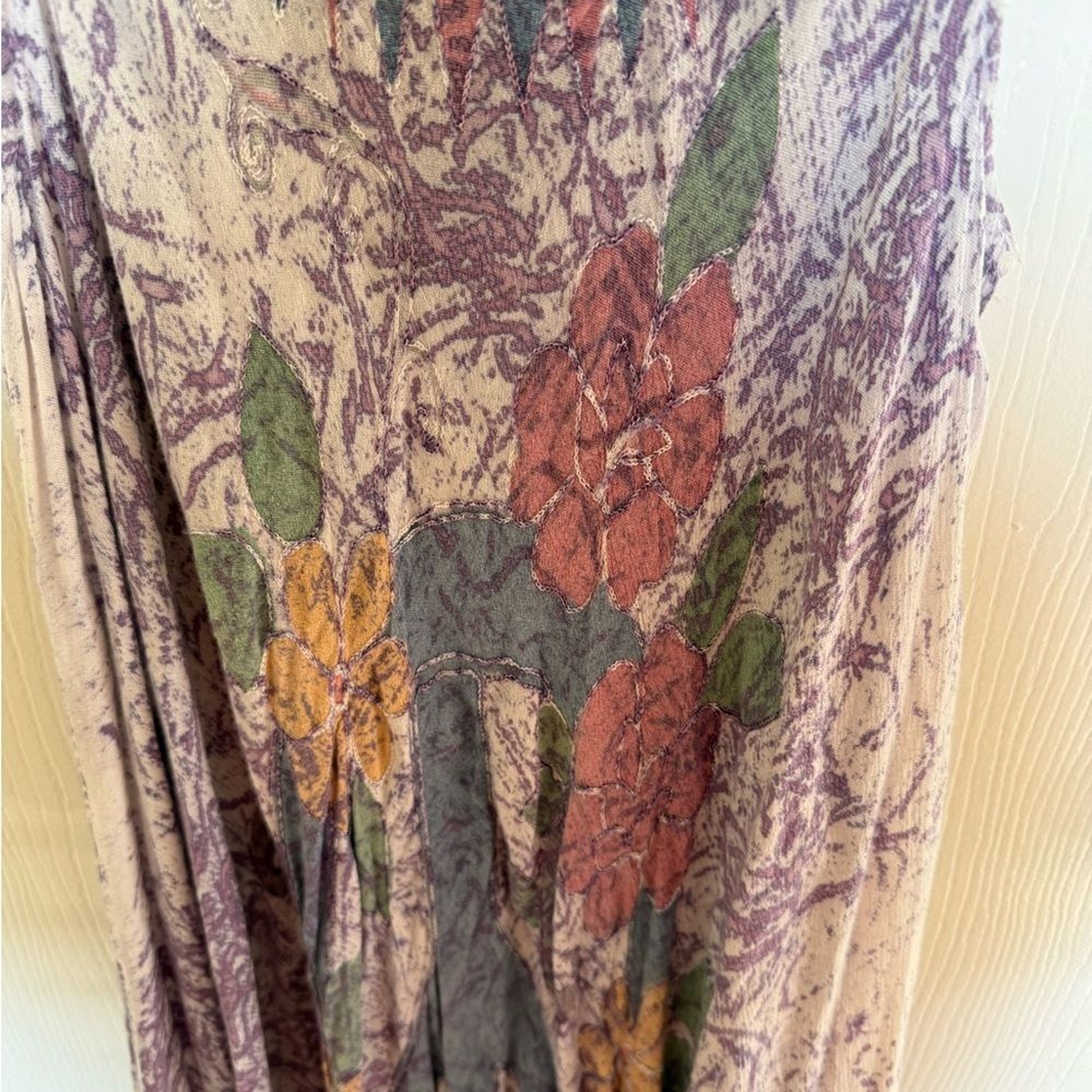 India Boutique Vintage Y2K Art to Wear Peace Sign Asymmetrical Midi Dress Large