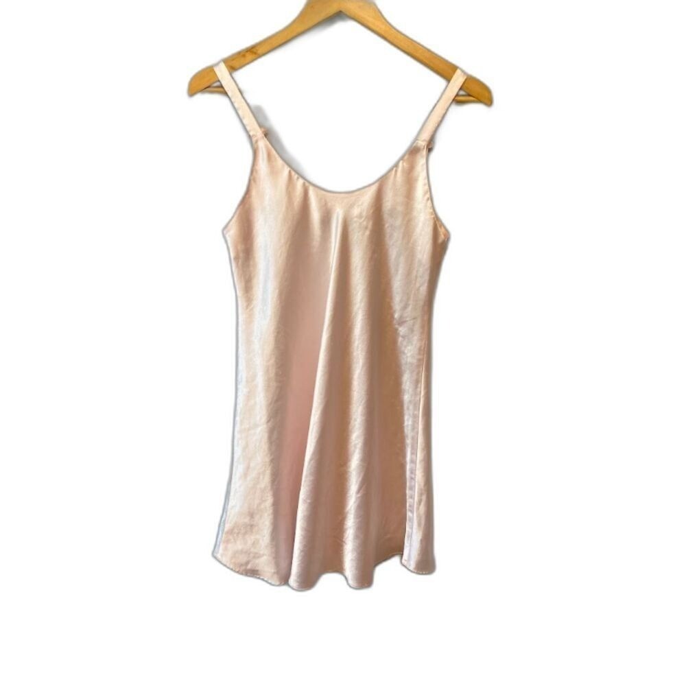 Vintage Christian Dior Satin Slip Dress Pink Lingerie Chemise CD Monogram
