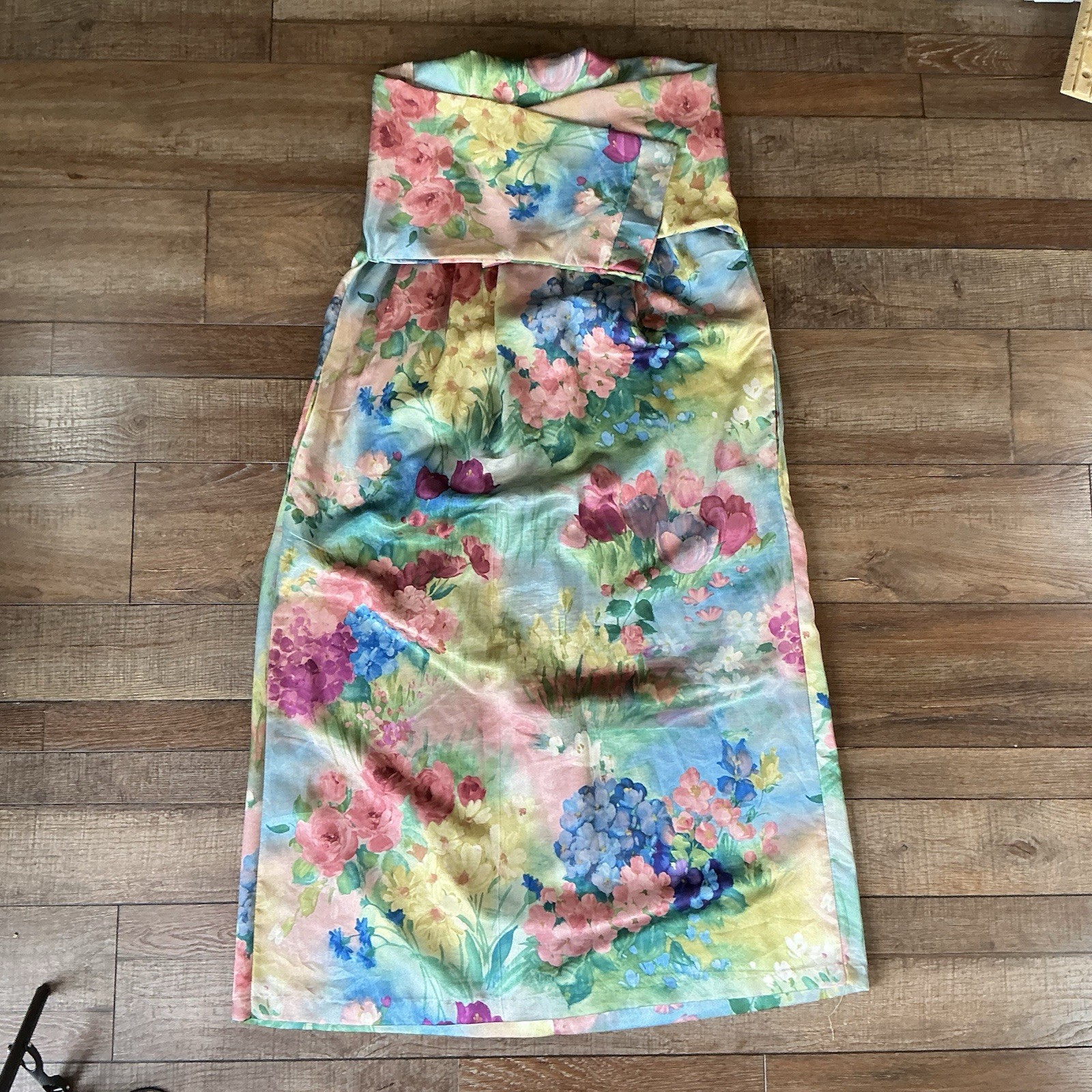 VTG Ariel Petites Floral Zip Robe Women’s Size M 100% Polyester USA Made #201113