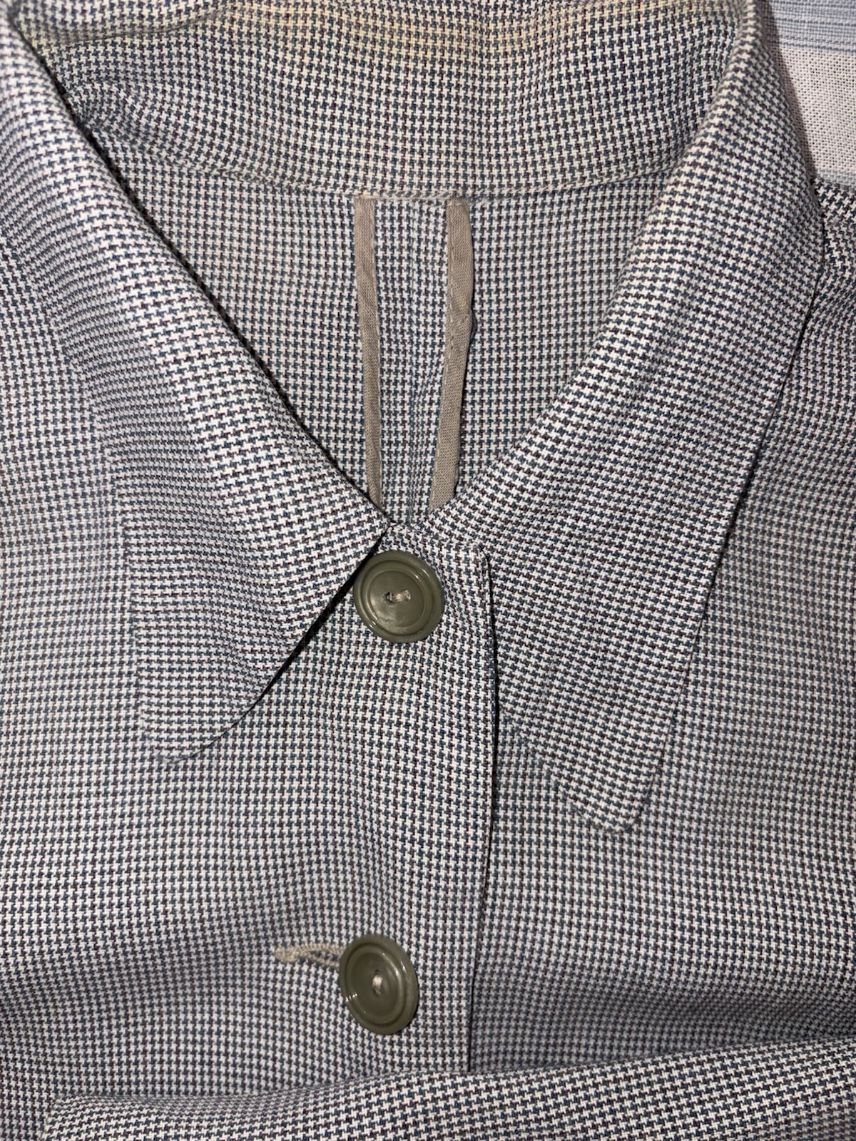 Vintage 1940s Linen Jacket Houndstooth Women’s Medium Majestic Season Maker Gray