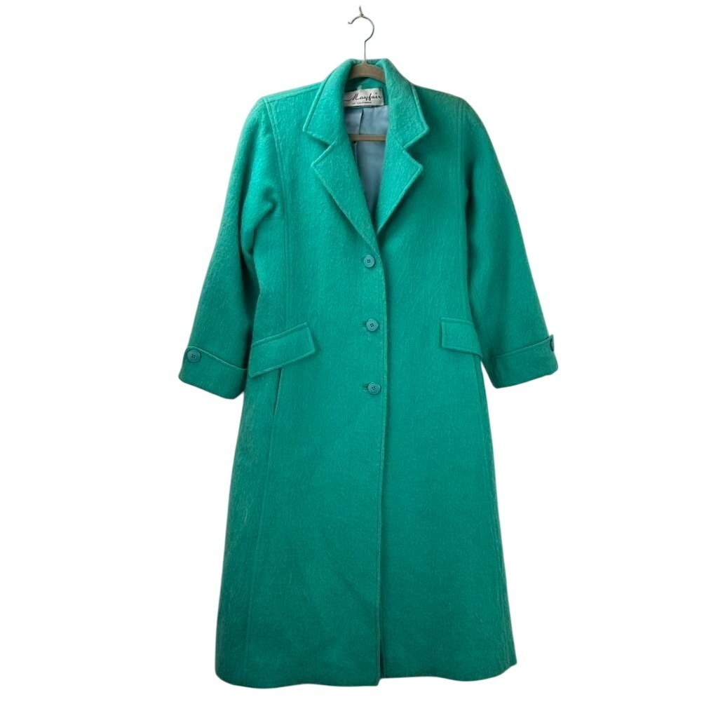 Vintage Mayfair ILGWU Women’s Small Emerald Green Mohair Long Coat