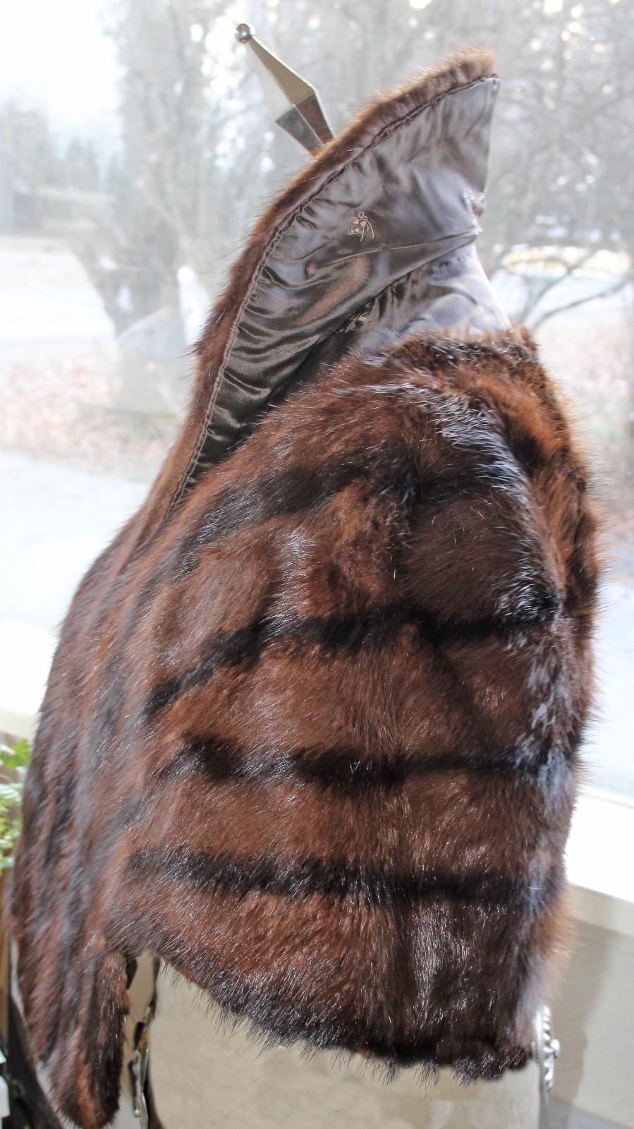 Vintage Sable Fur Shawl Stole Collar Jacket w Pockets Furrier Spokane WA Lined