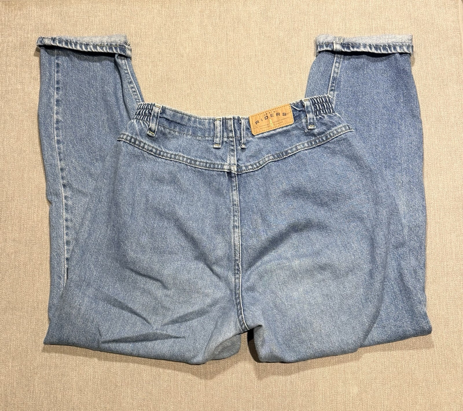 Riders Women’s Vintage Blue Denim Jeans Regular Size Elastic Waist 27” Inseam