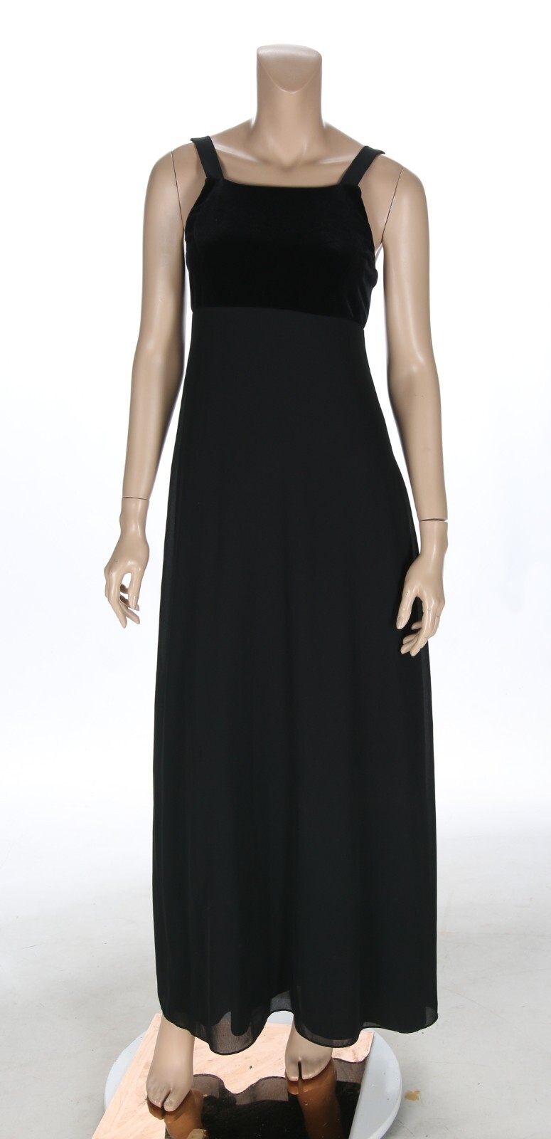 Night Way Vintage 90s Black Velvet Sexy Bridesmaid Party Prom Dress sz 4