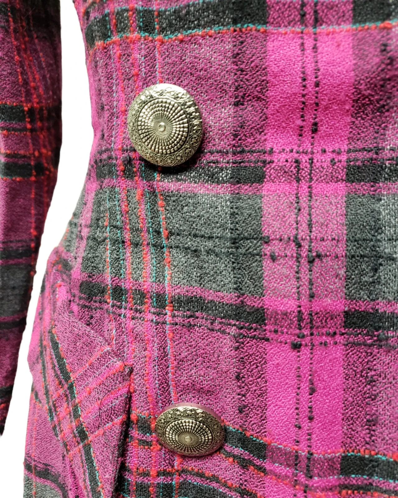 vintage Irresistible by Sue Eng pink plaid blazer dress . size 9/10 . US made