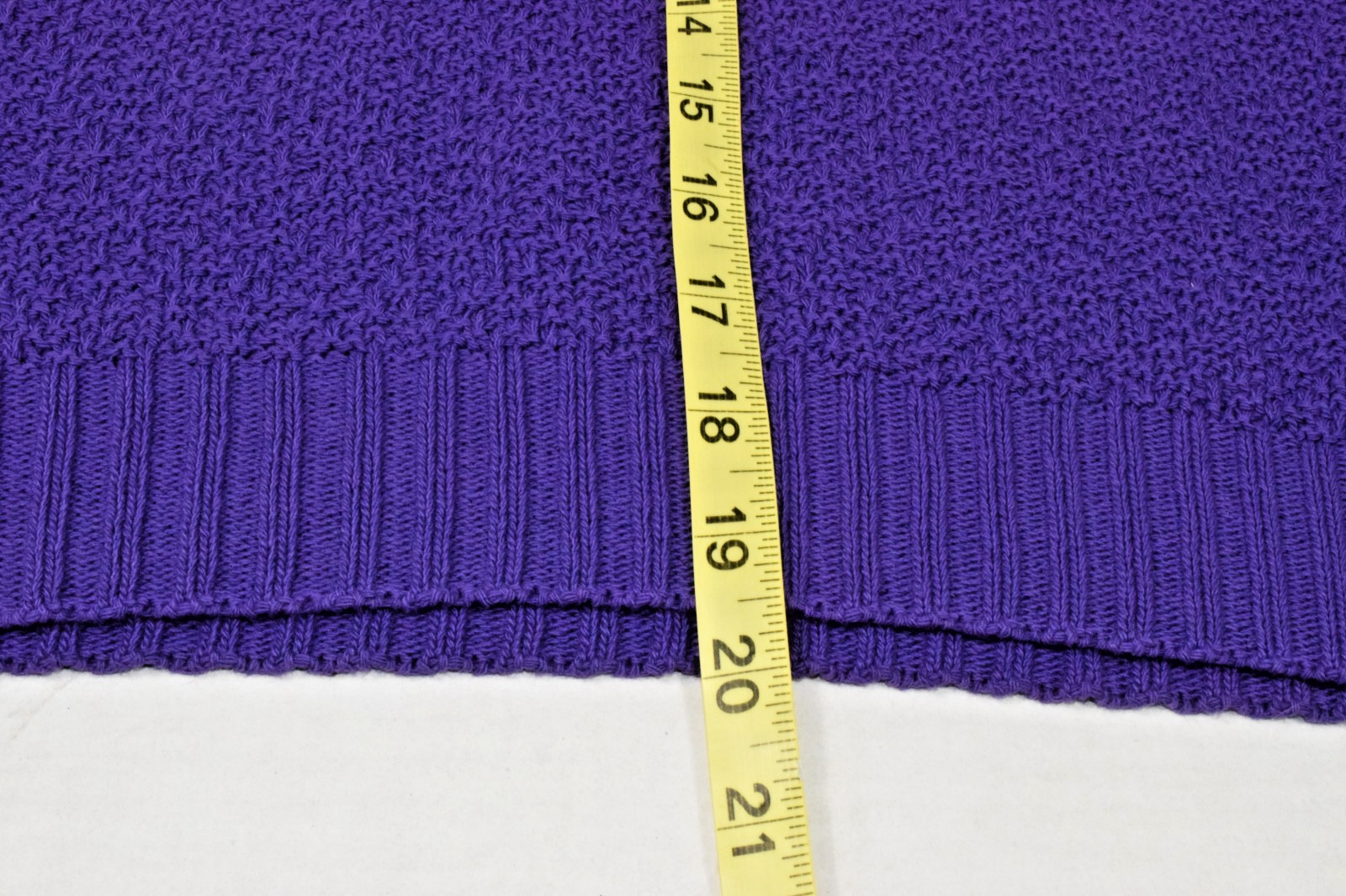 Vintage Sweater Top Carly Blake Size L 90s Grape Purple Cotton Scalloped Trim