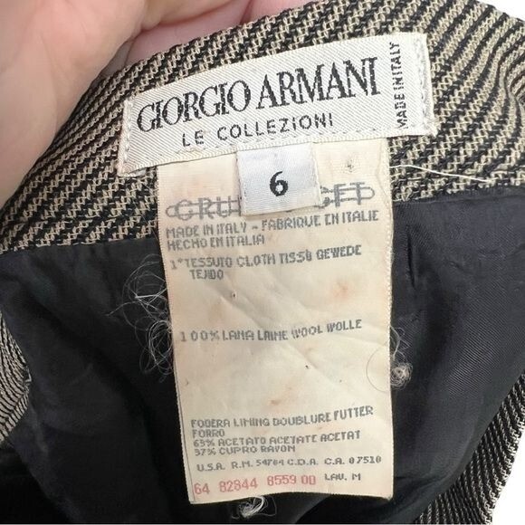 Vintage Giorgio Armani Le Collezioni Brown Twill Wool Skirt Size 6