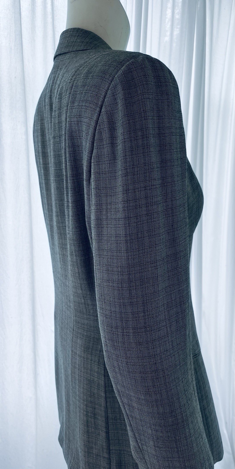Vintage 1990s Donna Karan New York Wool Jacket with Boning at Hips