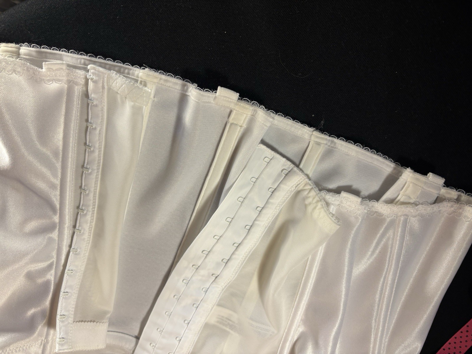 Vtg Satin 4 girdle corset bra WAIST NIP GIRDLE BUSTIER BURLESQUE 42 Bustier