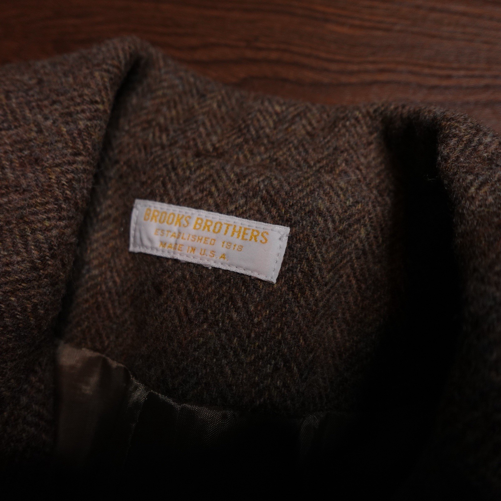 Vintage Brooks Brothers Wool Tweed Herringbone Blazer Sport Coat Sz 10 USA Made