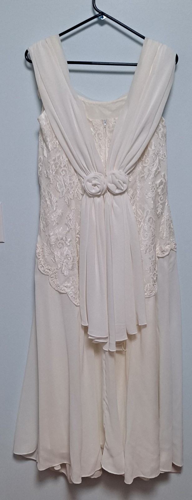Size 16 Scott McClintock Lace Drop Waist Rosettes Dress/Bridal