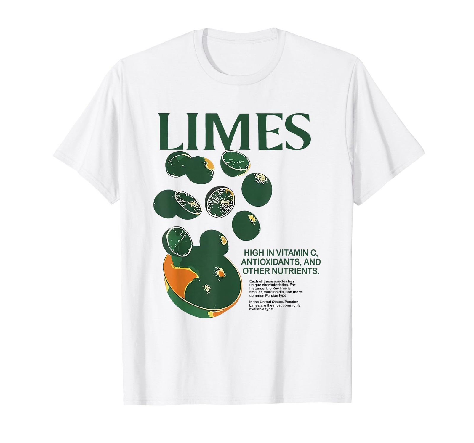 Retro Vintage Limes Graphic Vegetables Lemon Women and Men Small, Black