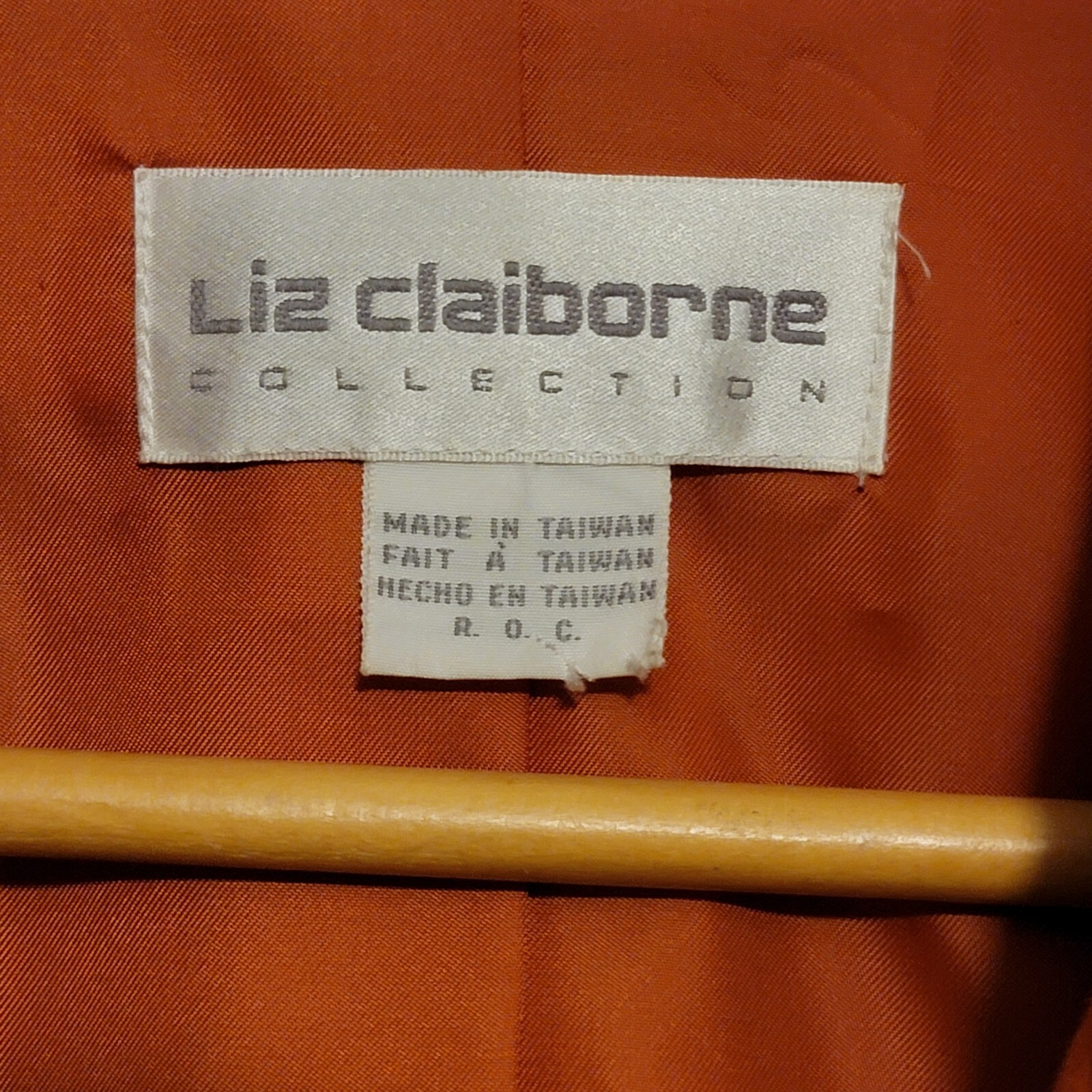 VTG Liz Claiborne Collection Blazer Jacket Women 16 Orange Oversized Lagenlook