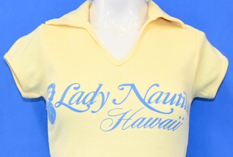vintage 80s LADY NAUTILUS HAWAII YELLOW WOMEN’S POLO t-shirt EXTRA SMALL XS