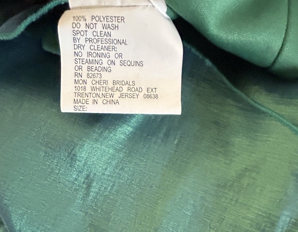 VTG CAMERON BLAKE BY MON CHERI Taffeta Skirt Set Elegant Irisdescent Green Y2K