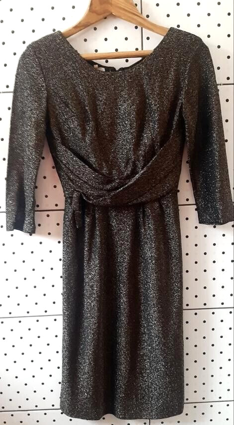 Vintage 50s CARNEGIE Model *IT’S A SYMPHONY* Black Lurex Evening Dress Size 36