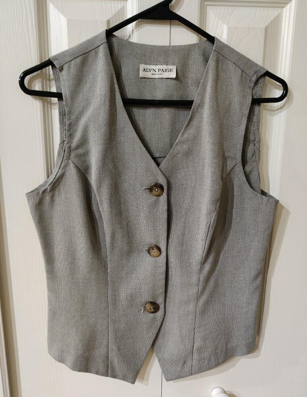 Alyn Paige Juniors Y2K Black White 3 Piece Suit Jacket Vest Pants Size 5/6