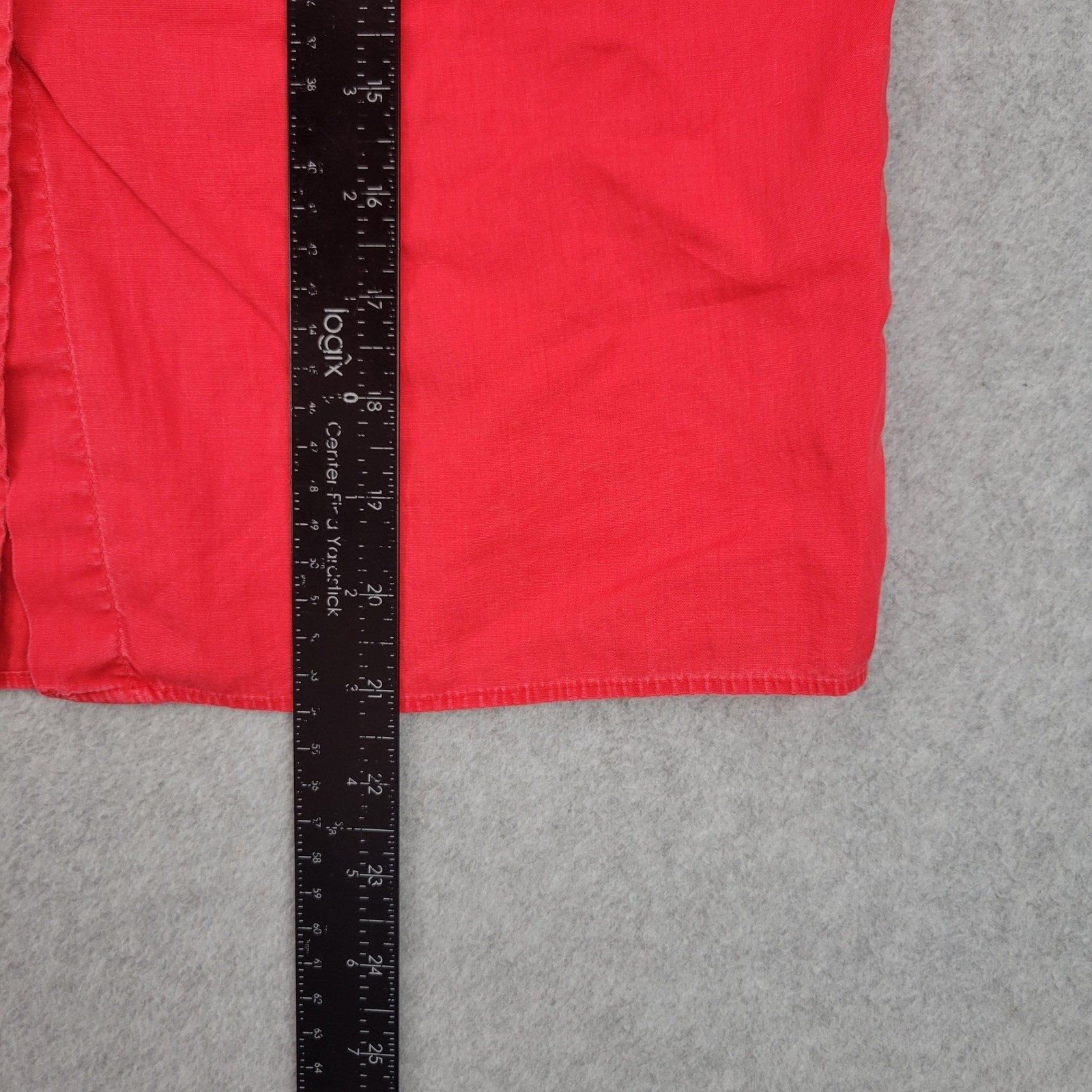 Country Seat Button Down Shirt Womens S Red Vintage Peter Pan Collar Distressed