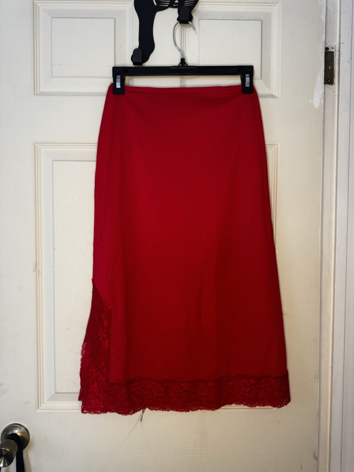 Vintage Van Raalte Opaquelon Red Half Slip Lace Trim Nylon Women’s Small