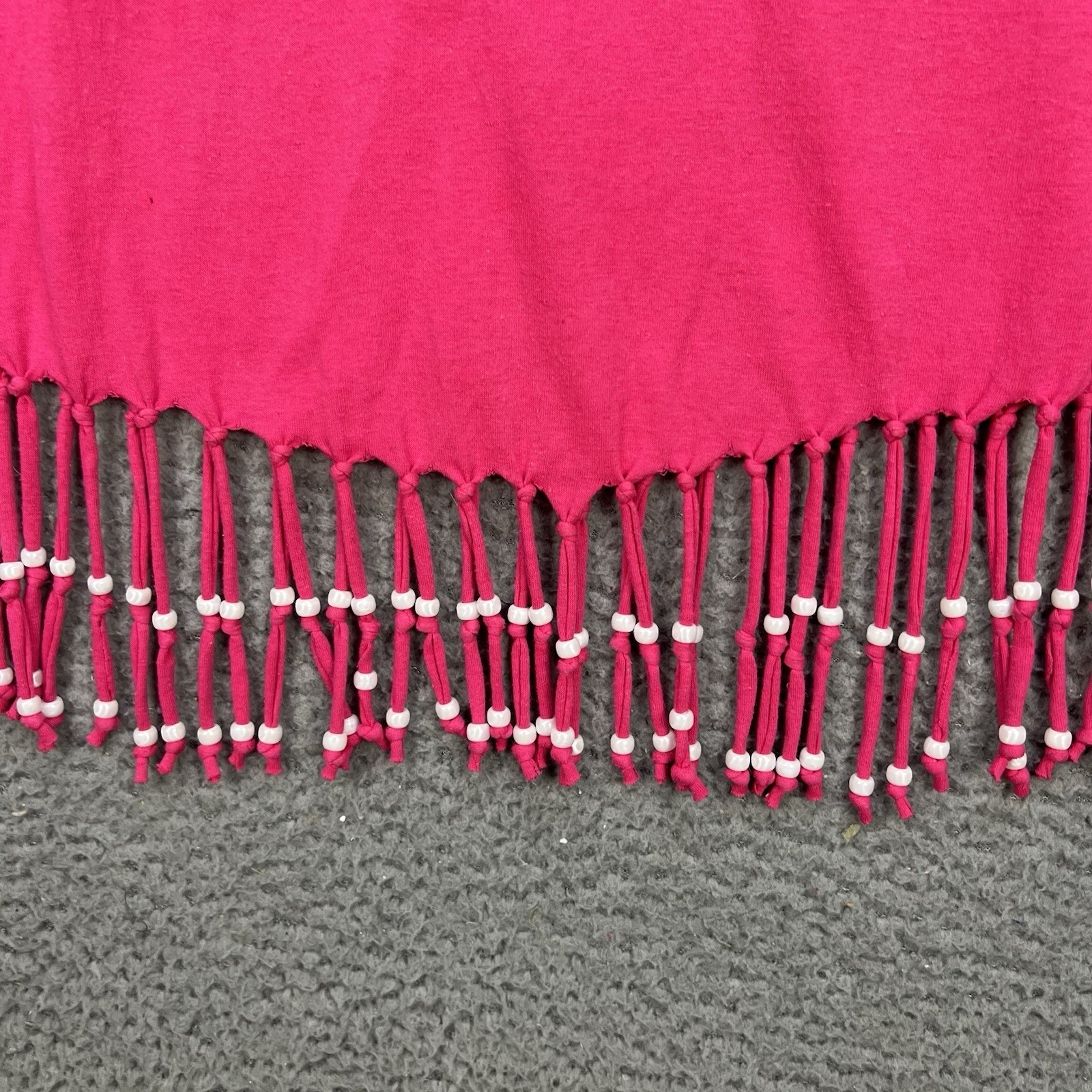 Vtg 1985 Florida Destination Shirt Women’s Large Pink Beaded Retro Beach Casual