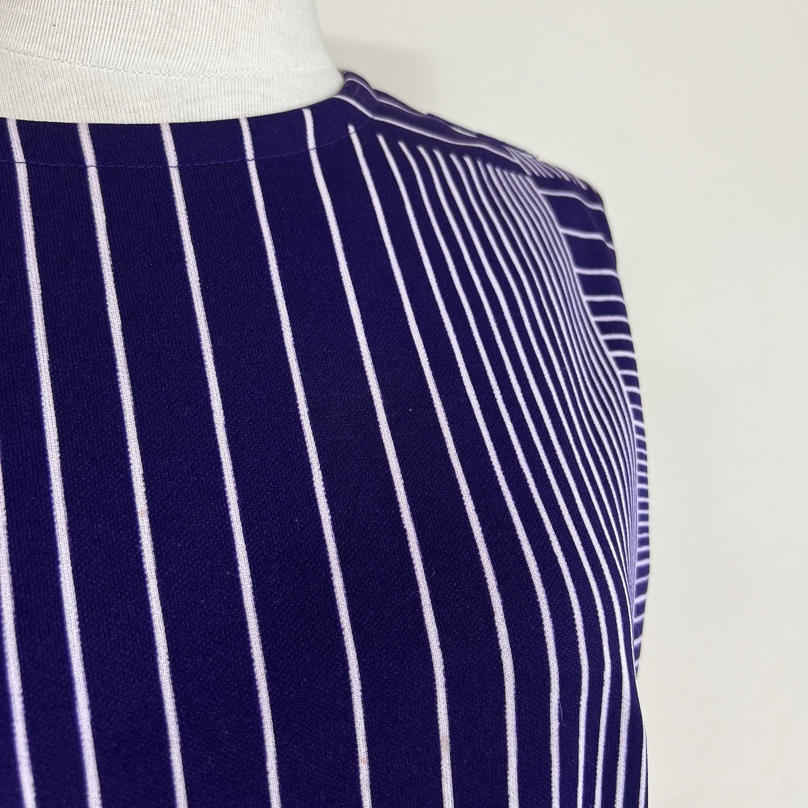 Vtg 60s Mod Striped Mini Shift Dress Drop Waist Go Go Scooter Retro talon zipper