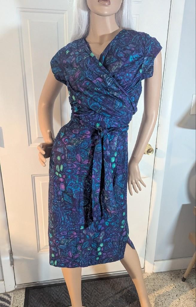 Vintage Hawaiian Dress 1960s Large 39″ Bust Cotton Island Fashions 1960s Party