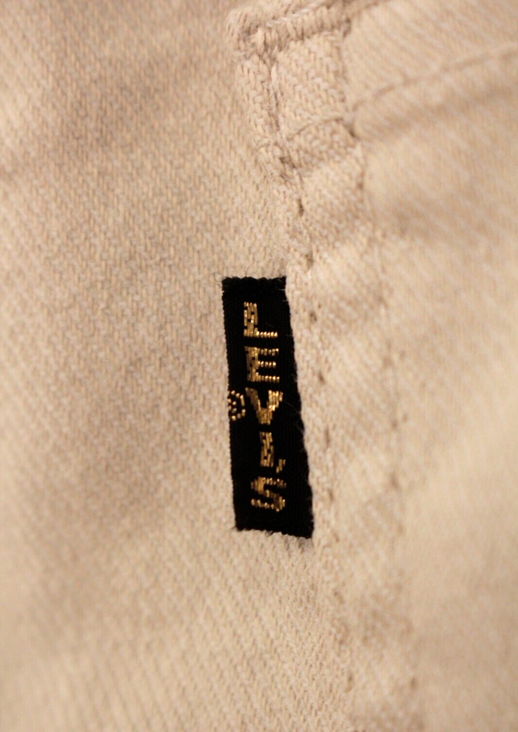 VTG Women’s 60s Levi’s Big E Cream Color Pants / Jeans Sz 28.5″ 1960s High Waist