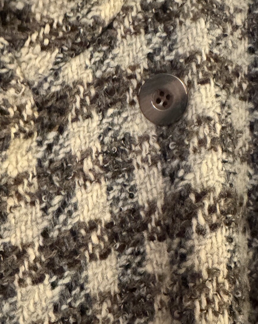 Cool Vintage Women’s Wool Coat – Cream, Black & Taupe Button