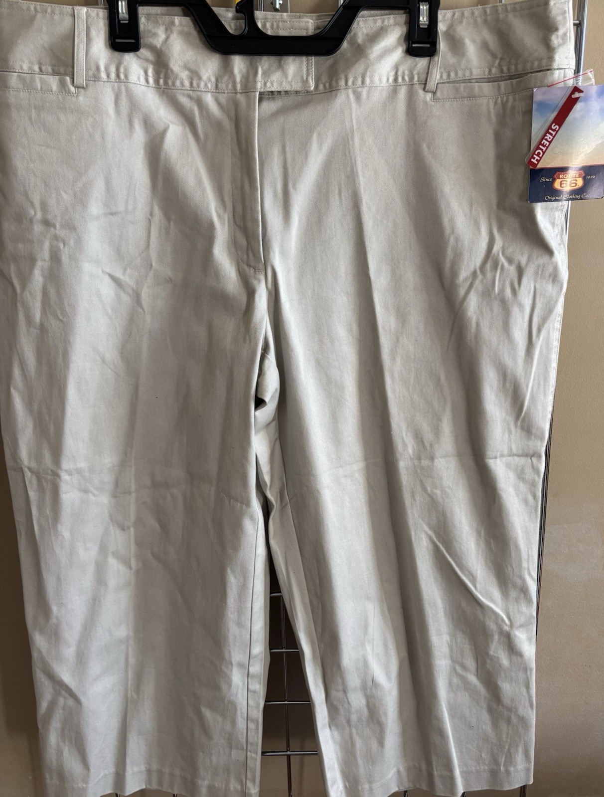 NOS KMART Route 66 Capri Pants Women Plus Size 22 W Kahki Pockets Vintage Y2K