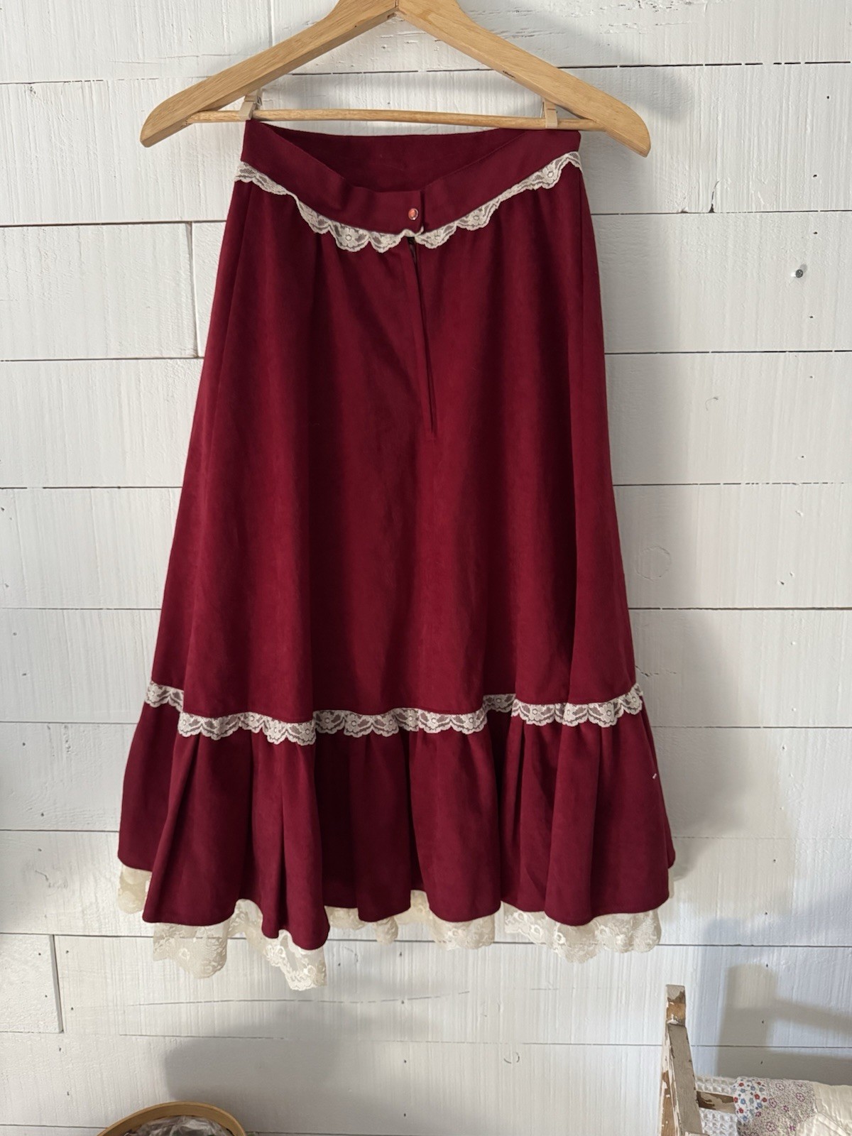 VTG Miss Rodeo America Western Cowgirl Red Lace Skirt Sz 5/6
