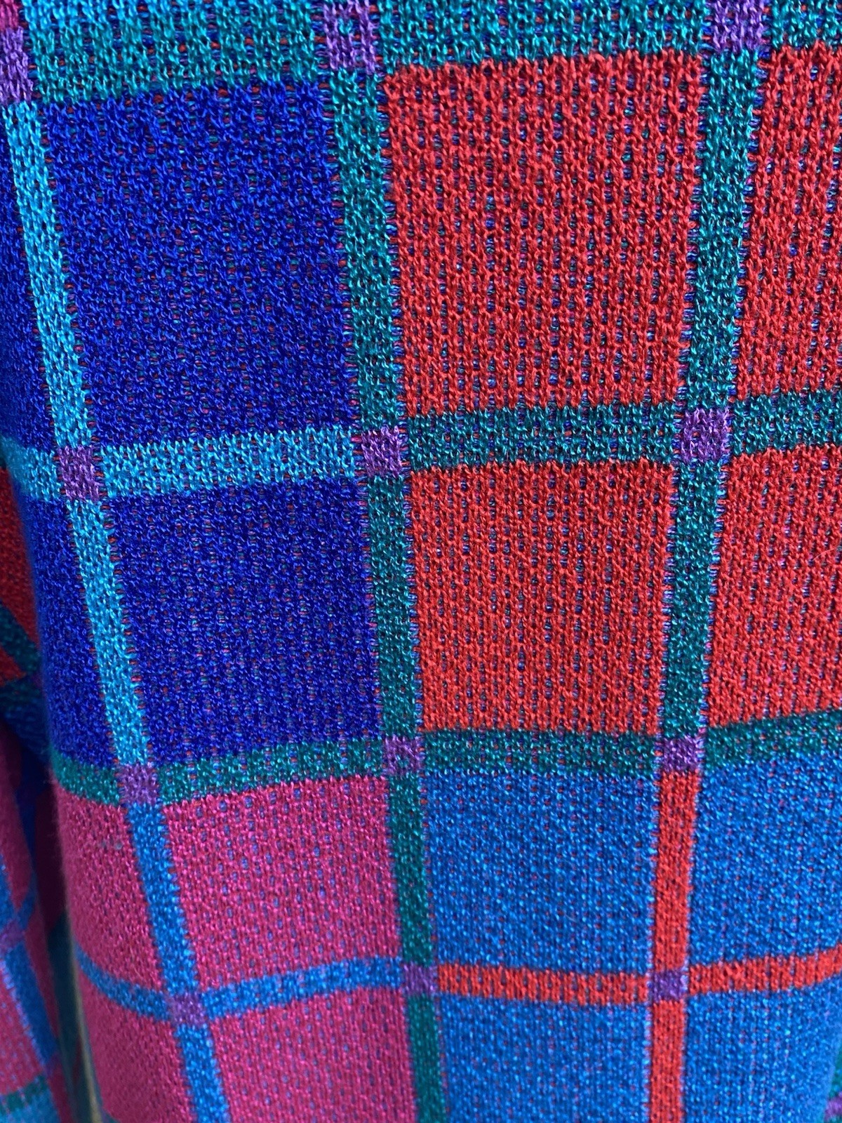 Vtg 80s Castlebrook Plaid Cardigan Sweater Size 14 Grandmacore Maximalism USA