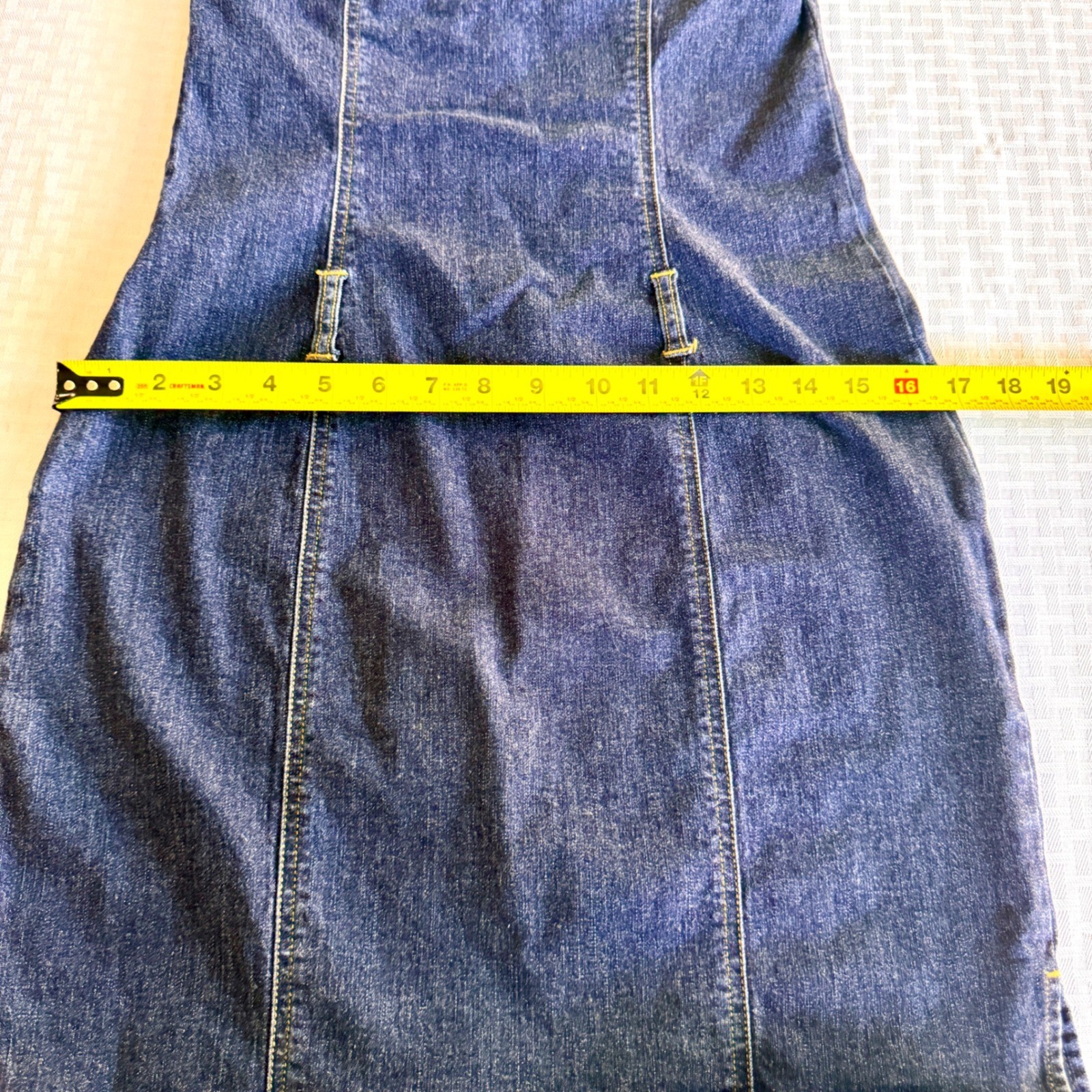 Tommy Jeans Vintage 90s Denim Halter Mini Dress Dark Wash Indigo Womens Medium