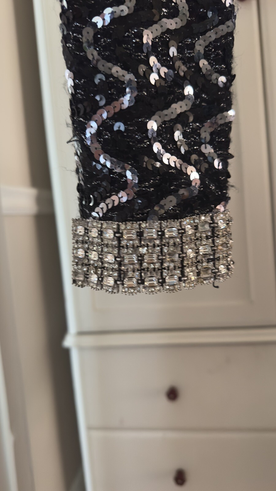 VTG 1970s Marilyn Monroe Inspired Sequins & Rhinestone Stage Costume Gown