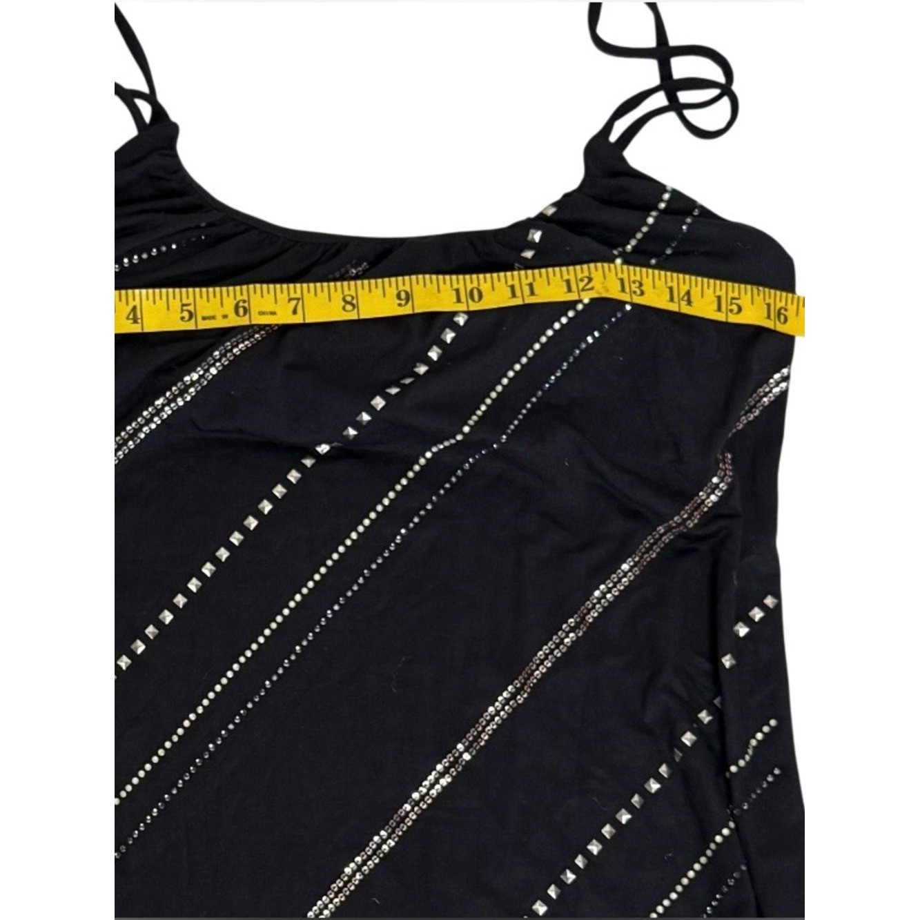 Victoria’s Secret Bra Tops Black Rhinestone Halter Shelf BraTank Top Medium