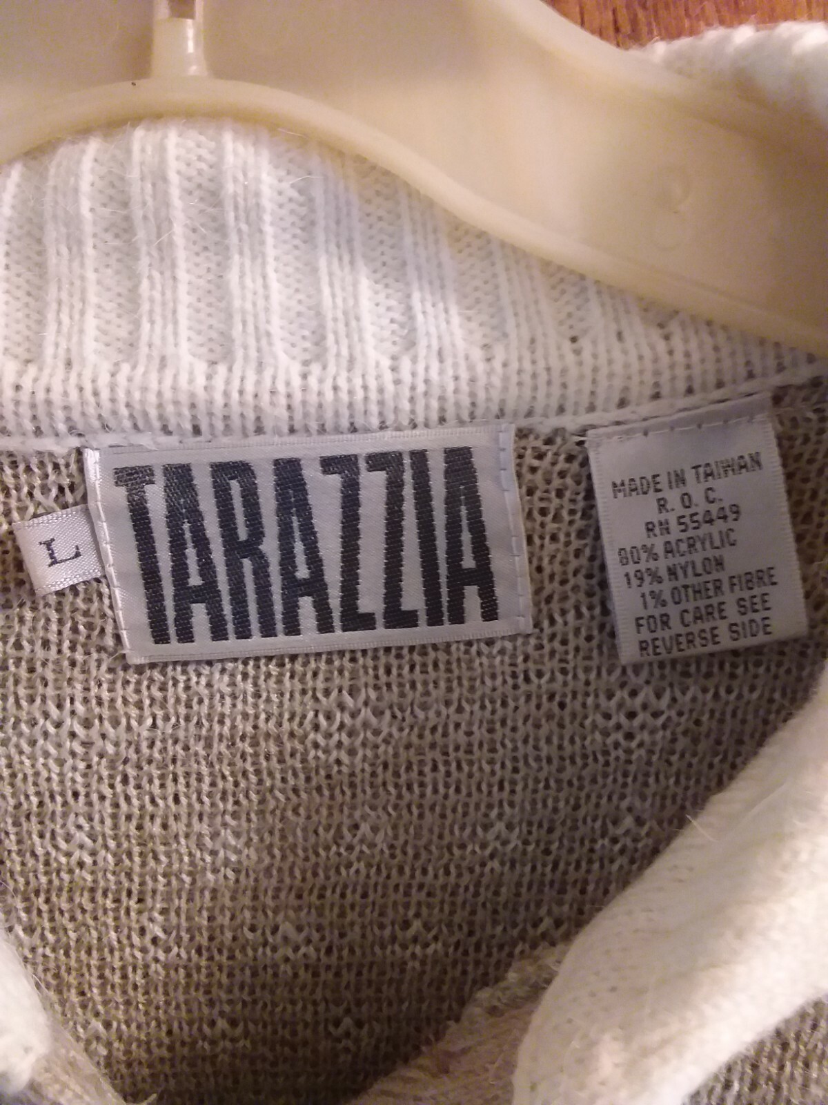 Vtg Tarazzia Womens Winter Christmas Sweater Pull-on Light Brown Pink Blue Sz L
