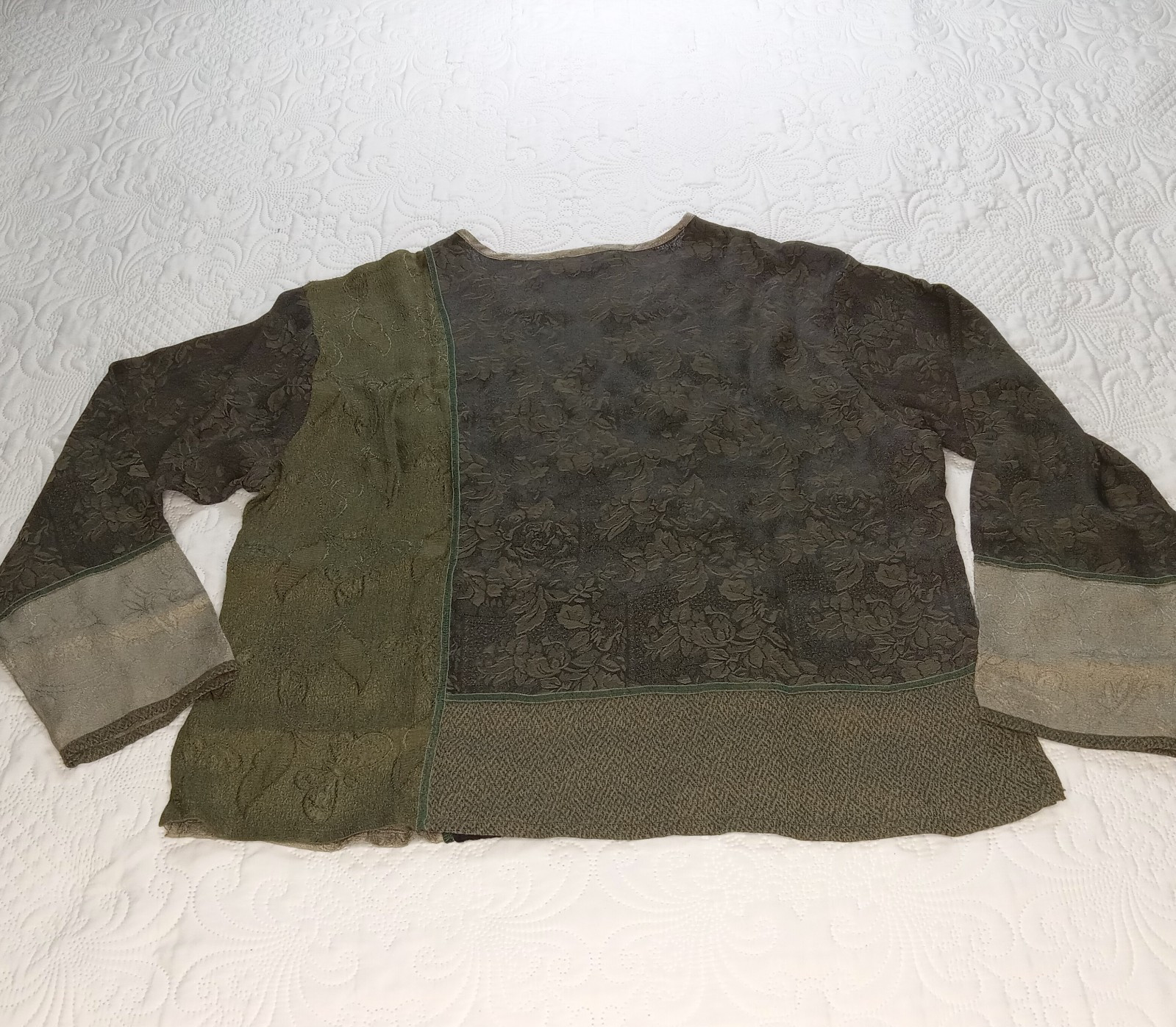 Casual Studio Blouse XL Pullover Tapestry-Inspired Patchwork Gothic Boho Vtg 90s