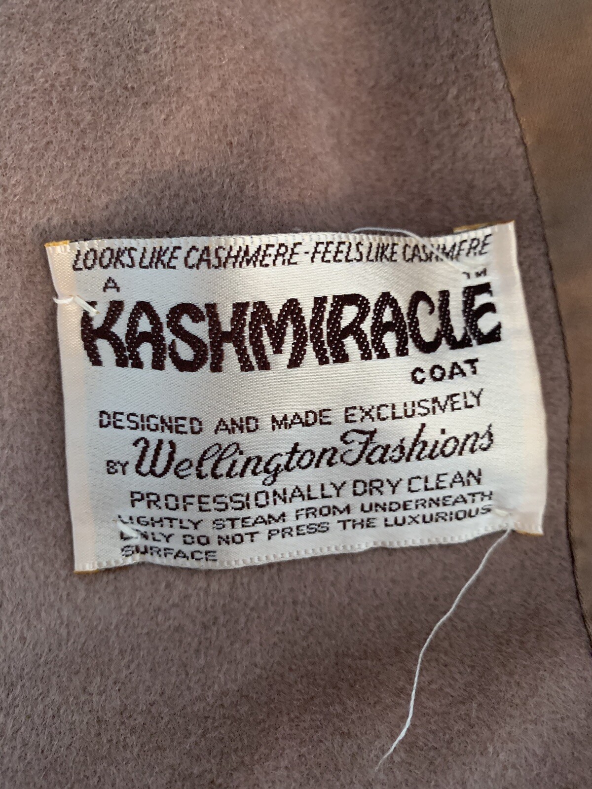 Vintage Kashmiracle Brown Coat By Wellington Fashions Sz XL Lined Trench Coat