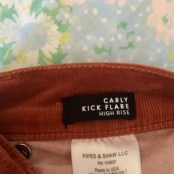 Veronica Beard | Carly Kick Flare Rust Brown Western Bootcut Corduroy Pant Sz 23