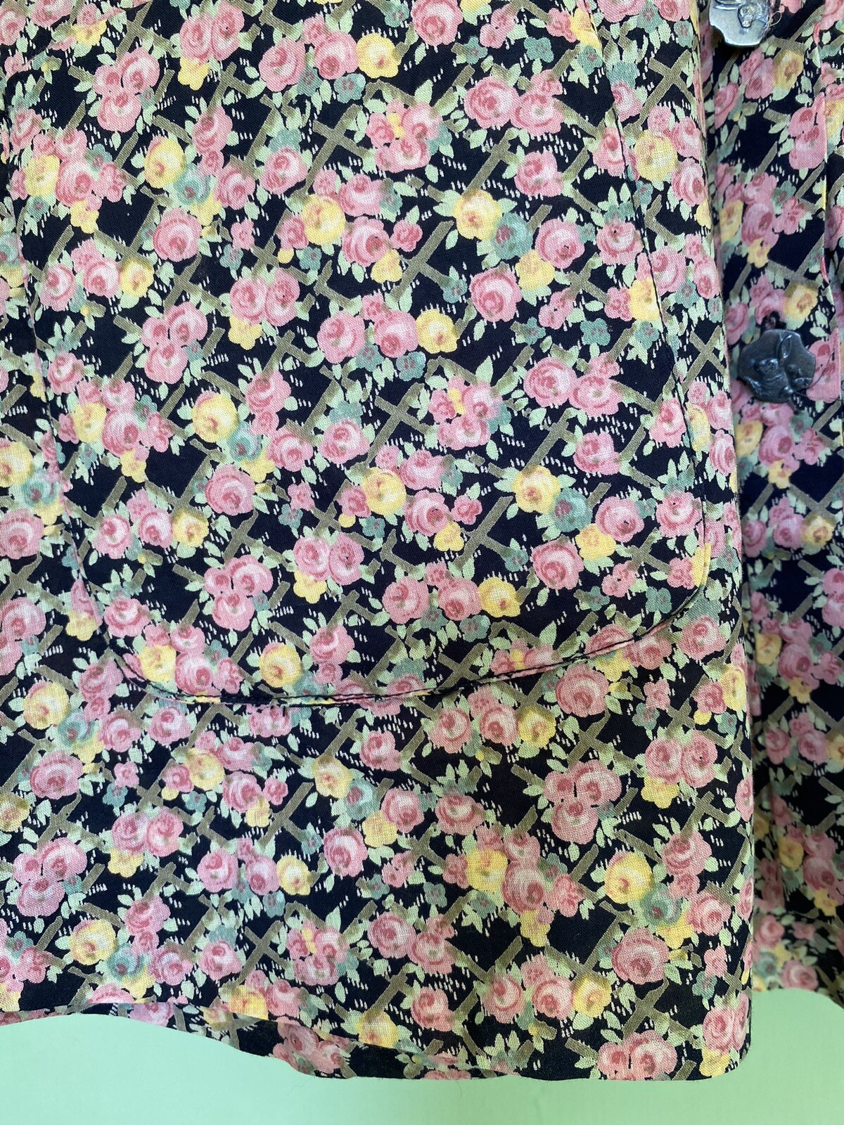 Vtg 1970 Liberty of London Blouse Pockets Pewter Rabbit Buttons RARE